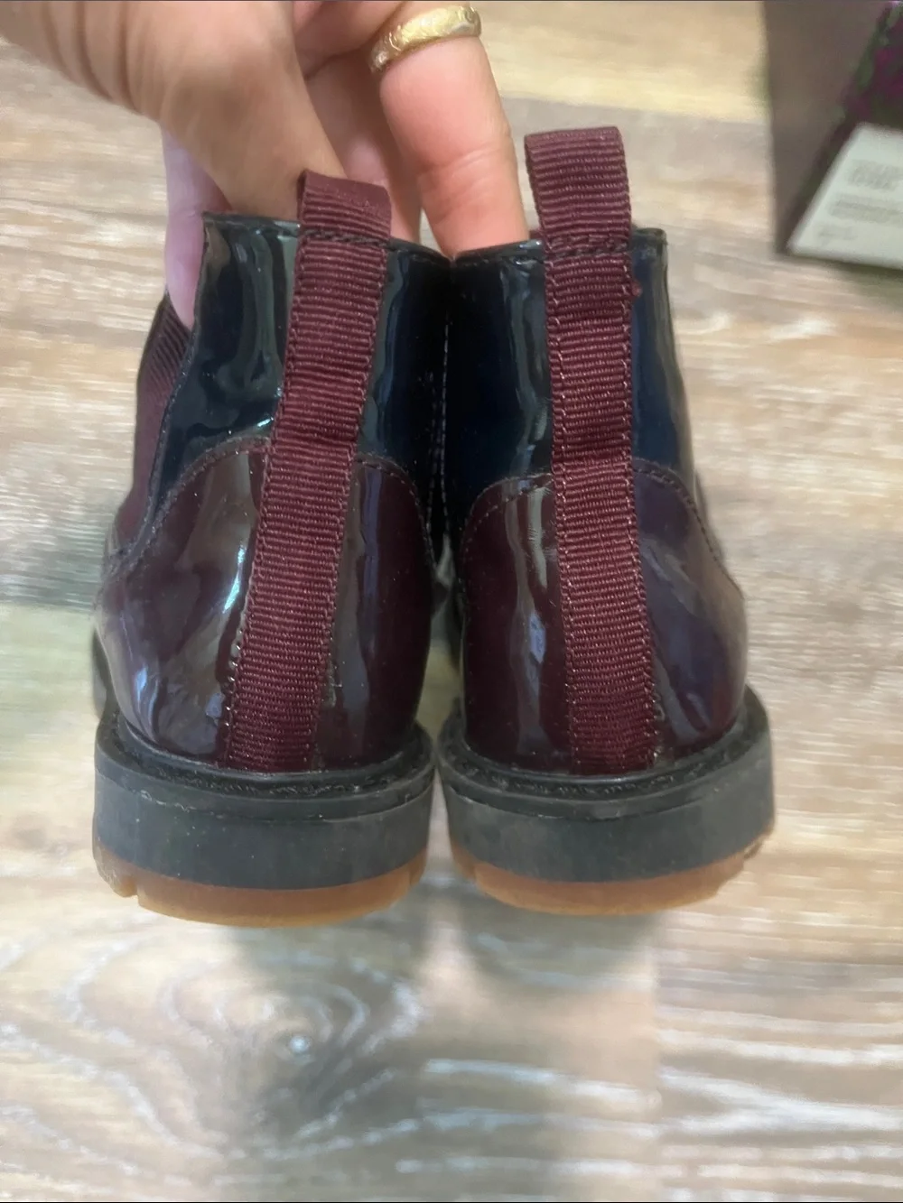 Zara Kids Wine Patent Ankle Boots